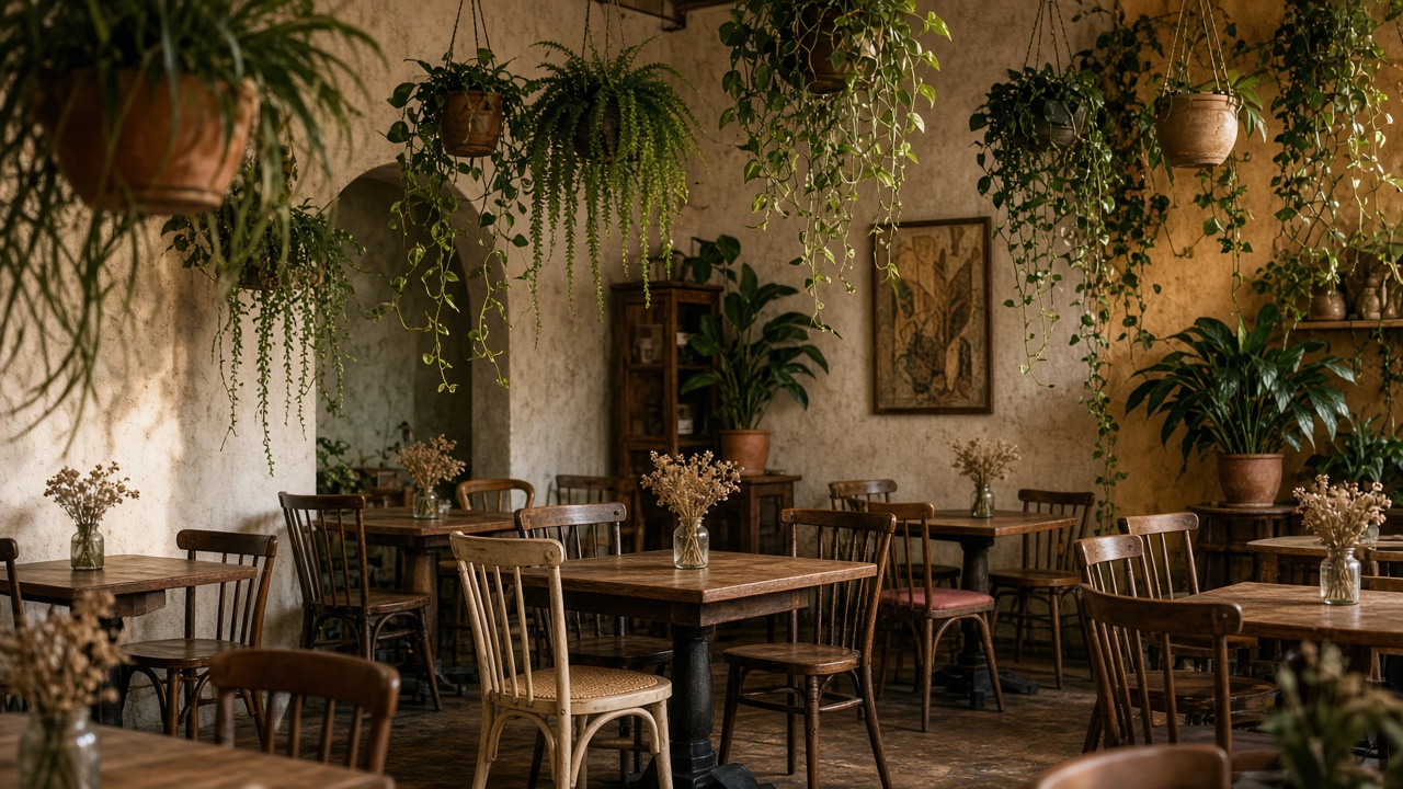 Bohemian café interior