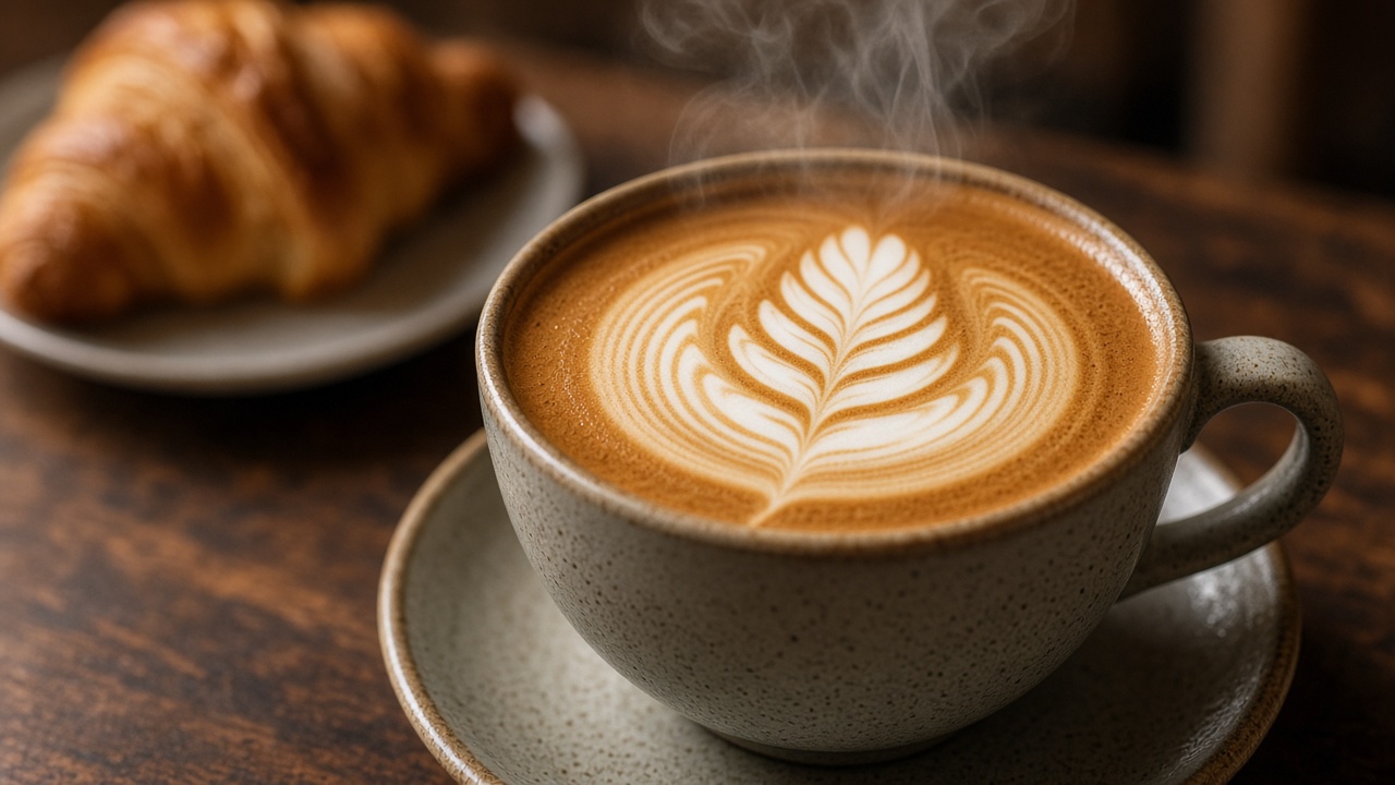 Latte art in a café