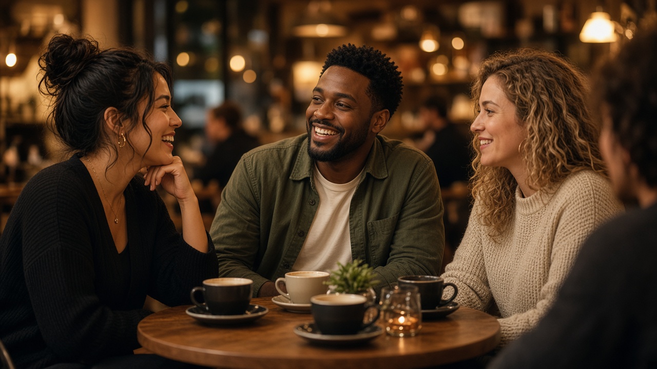 Guests enjoying a café